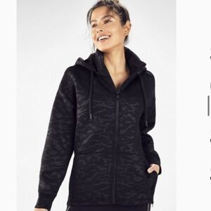 Fabletics Black Patterned Hoodie